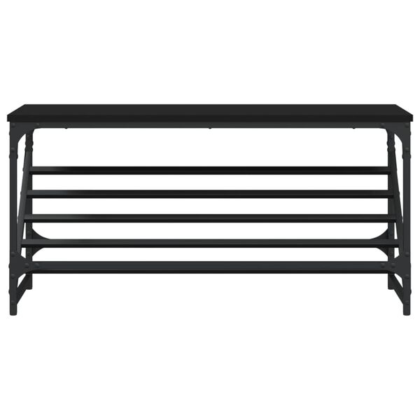 vidaXL Shoe Rack Black 90x30x45 cm Engineered Wood