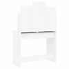 vidaXL Dressing Table with Mirror High Gloss White 96x39x142 cm