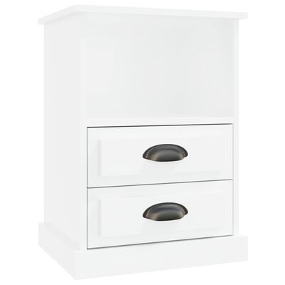 vidaXL Bedside Cabinet High Gloss White 43x36x60 cm