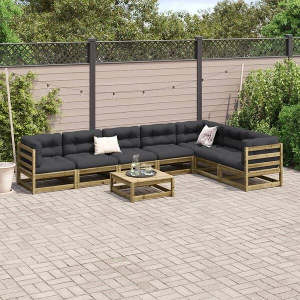 vidaXL 8 Piece Garden Sofa Set Impregnated Wood Pine