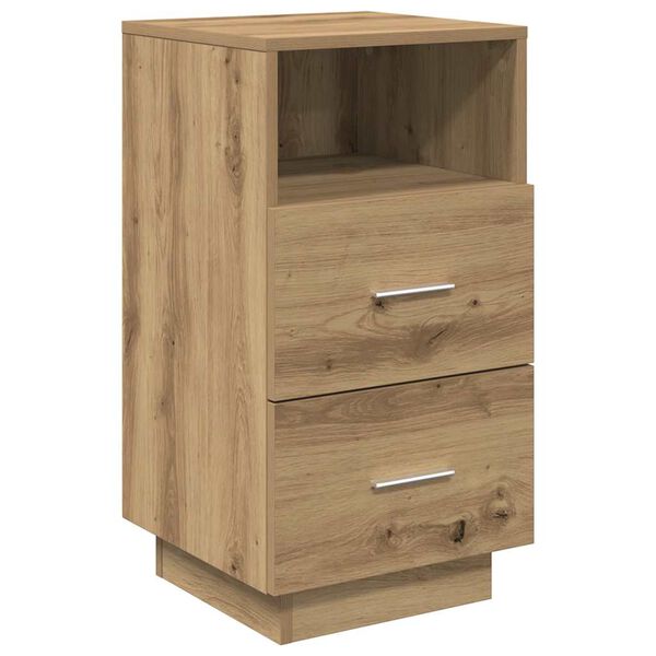 vidaXL Bedside Cabinet with 2 Drawers Artisan Oak 36x36x68 cm