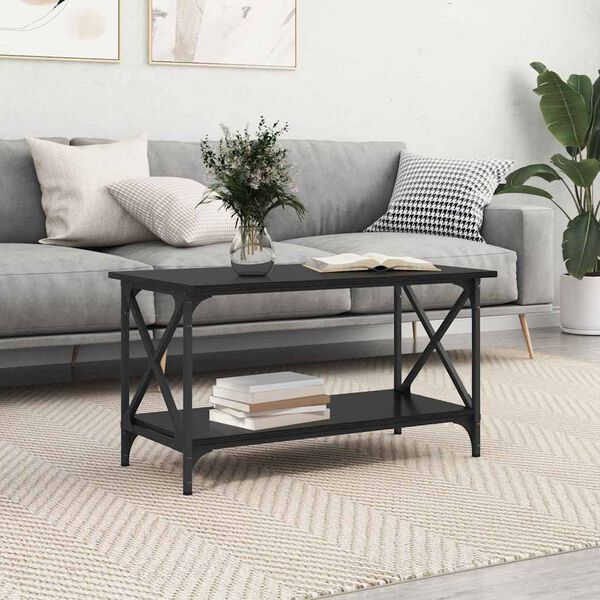 vidaXL Coffee Table Black oak 80 x 45 x 45.5 cm Engineered wood