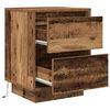 vidaXL Bedside Cabinets with LED Lights&nbsp;2 pcs Old Wood 38x34x50 cm