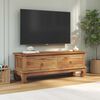 vidaXL TV Stand with Drawer Natural 110 x 35 x 40 cm Solid Teak Wood