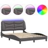 vidaXL Bed Frame with LED without Mattress "Hvar" Grey 120x200 cm