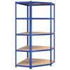 vidaXL 5-Layer Shelves 4 pcs Blue Steel&Engineered Wood