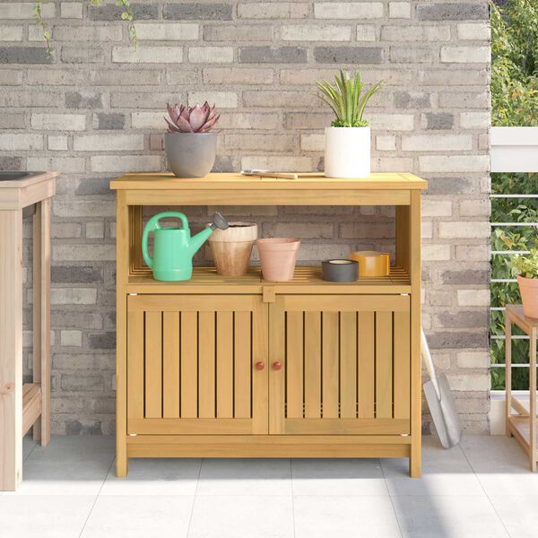 vidaXL Garden Console Table 80x35x75 cm Solid Wood Acacia