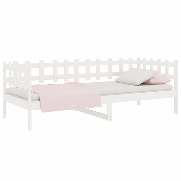 vidaXL Day Bed without Mattress White 90x190 cm Single Solid Wood Pine
