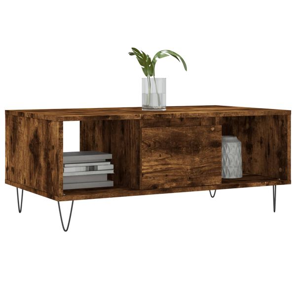vidaXL Coffee Table Smoked Oak 90x50x36.5 cm Engineered Wood
