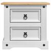 vidaXL Bedside Table with Drawer White 53 x 39 x 47 cm Solid Pine Wood