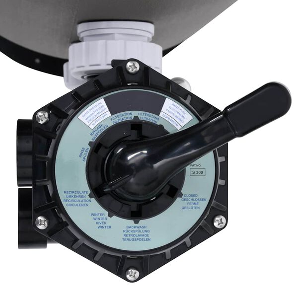 vidaXL Pool Sand Filter with Side Mount 6-Way Valve Grey