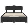 vidaXL Bed Frame with Headboard Black 140 x 190 cm Engineered Wood