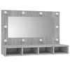 vidaXL Mirror Cabinet with LED Grey Sonoma 90x31.5x62 cm