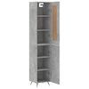 vidaXL Highboard Concrete Grey 34.5x34x180 cm Engineered Wood