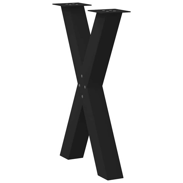 vidaXL Dining Table Legs X-Shaped 2 pcs Black 50x(72-73) cm Steel