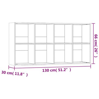 vidaXL Book Cabinet/Sideboard Concrete Grey 66x30x130 cm Engineered Wood