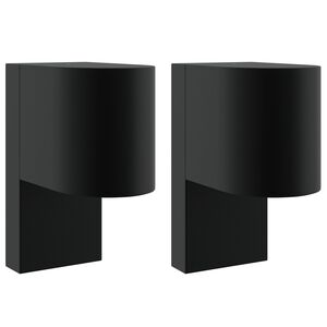 vidaXL Outdoor Wall Lights 2 pcs Black 12 x 7 x 15 cm Stainless steel