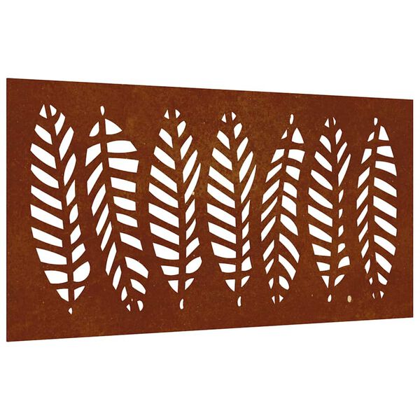 vidaXL Garden Wall Decoration 105x55 cm Corten Steel Leaf Design