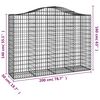 vidaXL Arched Gabion Basket 200x50x140/160 cm Galvanised Iron