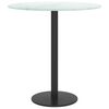 vidaXL Table Top White Ø40x0.8 cm Tempered Glass with Marble Design