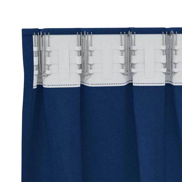 vidaXL Blackout Curtains with Rings 2 pcs Dark Blue 225 x 140 cm