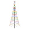 vidaXL LED Christmas Tree 250 cm 290 LEDs Multicolour Steel Black