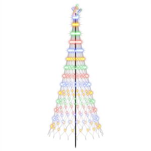 vidaXL LED Christmas Tree EKENAS 250 cm 290 LEDs Multicolour Steel