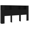 vidaXL Headboard Cabinet Black 200x18.5x104.5 cm