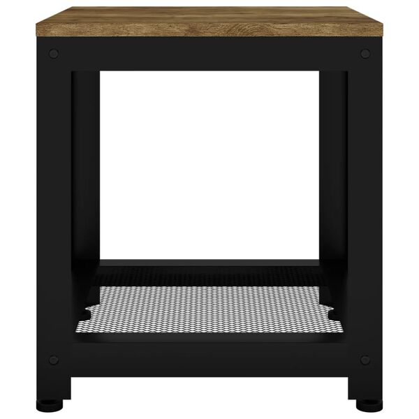 vidaXL Side Table Dark Brown and Black 40x40x45 cm MDF and Iron