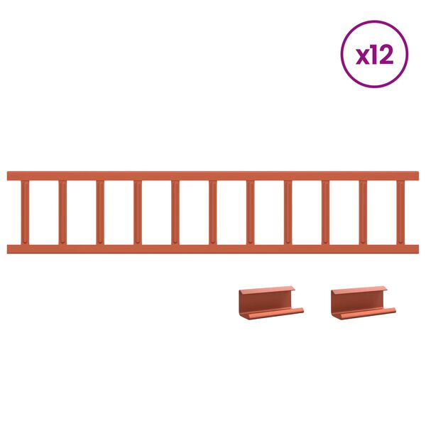 vidaXL Red 1200 x 2.5 x 20 cm Steel