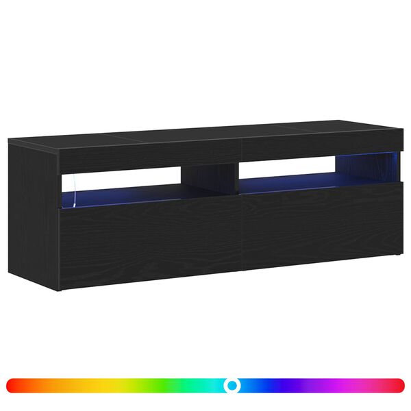 vidaXL TV Cabinet Black Oak 120 x 35 x 40 cm Engineered Wood