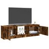 vidaXL TV Cabinet with LED Lights Smoked Oak 120x30x36 cm