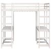 vidaXL Loft Bed with Desk and Ladder White 140x200 cm Solid Wood Pine