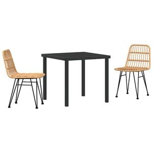 vidaXL Garden Dining Set 5 pcs Black Powder-Coated Steel