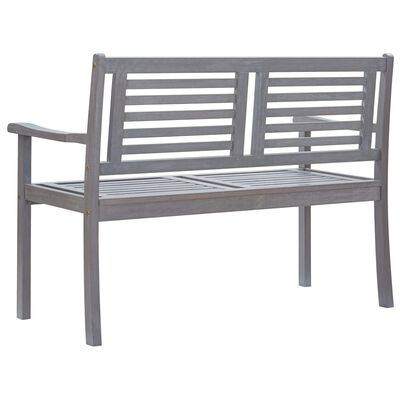 vidaXL 2-Seater Garden Bench 120 cm Grey Solid Eucalyptus Wood