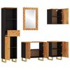 vidaXL 5 Piece Bathroom Cabinet Set Brown and Black Solid Wood Mango