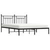 vidaXL Metal Bed Frame without Mattress with Headboard Black 160x200cm
