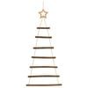 vidaXL&nbsp;Hanging Christmas Trees with Top Stars 2 pcs 42x90 cm Natural Branch