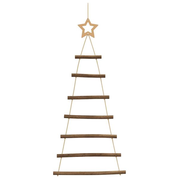 vidaXL&nbsp;Hanging Christmas Trees with Top Stars 2 pcs 42x90 cm Natural Branch