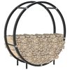 vidaXL Firewood Rack Black 70x20x70 cm Steel