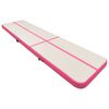 vidaXL Inflatable Gymnastics Mat with Pump 700x100x15 cm PVC Pink