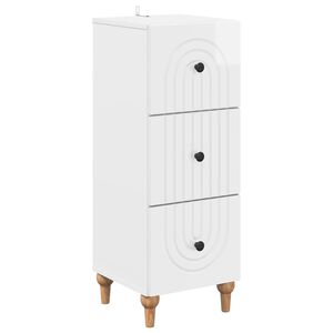 vidaXL Drawer Cabinet High Gloss White 33 x 34.5 x 90 cm