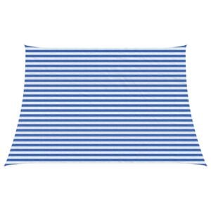 vidaXL Sunshade Sail Blue and White 3 / 4 x 3 m HDPE