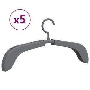vidaXL Extendable Clothes Hangers 5 pcs Grey