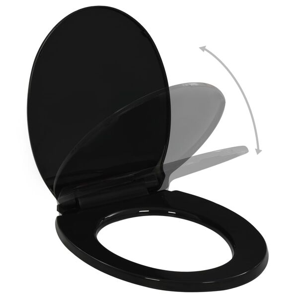 vidaXL Soft-close Toilet Seat with Quick-release Design Black