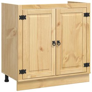 vidaXL Cabinet with Storage Honey 80 x 46 x 81.5 cm Solid Pine Wood