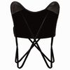 vidaXL Butterfly Chair Black Kids Size Real Leather