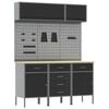 vidaXL Work Cabinet Set with Drawer with Storage Manual 8 pcs Black