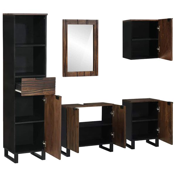 vidaXL Bathroom Furniture Set with Drawer 5 pcs White Engineered Wood