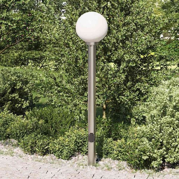 vidaXL Bollard Light with Outlet 120 cm Stainless Steel IP44